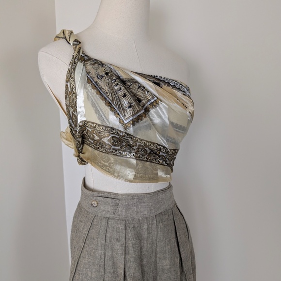 Venezia Large Square Scarf Satin Map Italy Shiny - Picture 6 of 15